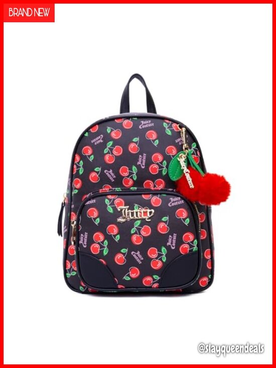 Cherry Girl Polyurethane Backpack Bookbag with Storage, Travel & Office